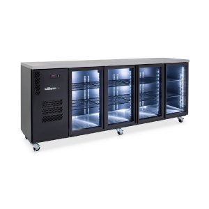 HC4UGS-4 door back bar fridge - Black