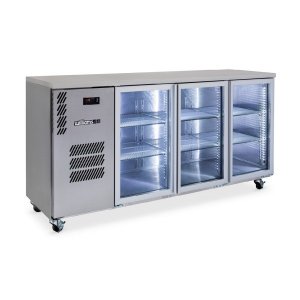 HC3UGS-3 door back bar fridge - Stainless
